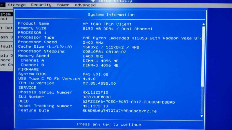 HP T640 Thinclient Ryzen R1505G Vega GFX 2.40ghz / 8gb ram #
