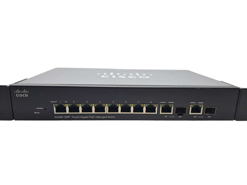 Cisco SG300-10PP | 10-Port Gigabit PoE+ Managed Switch | *READ* )