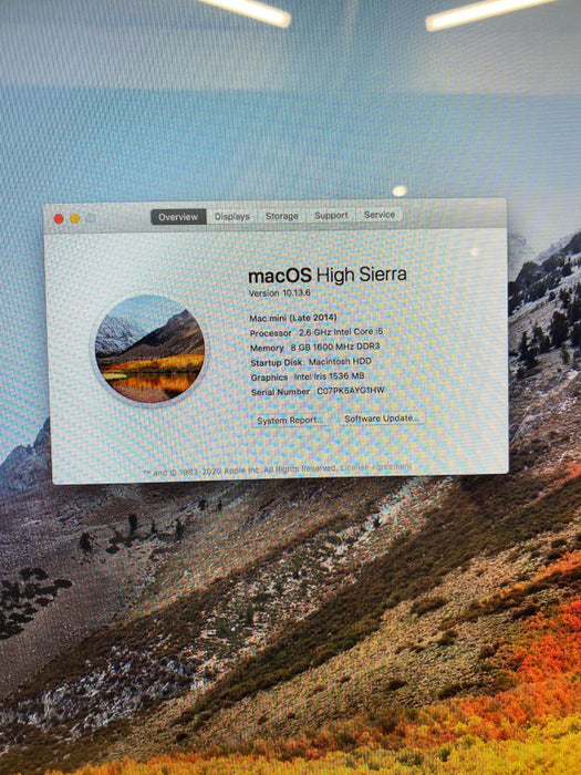 Apple Mac mini Late 2014 Intel Core i5-4278U @ 2.60 GHz 8 GB RAM 240 GB SSD