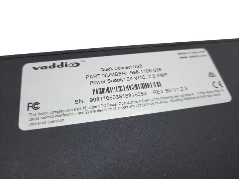 VADDIO QUICK-CONNECT USB 998-1105-038 &