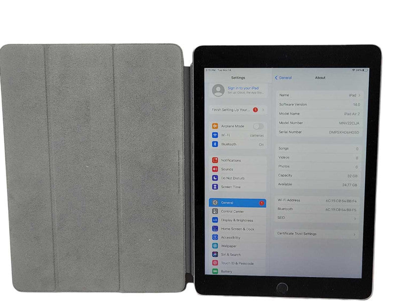 Apple iPad Air 2 A1566 32GB Space Gray 9.7\\"  w/ Charger  _