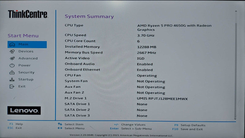 Lenovo Thinkcenter M75s Gen2 Ryzen Pro 4650G 3.70ghz / 12gb ram / READ #