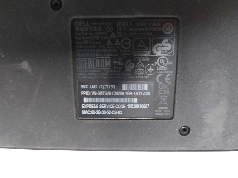 Dell WD22TB4 K20A001 Thunderbolt 4 Docking Station W/ Adapter Included #