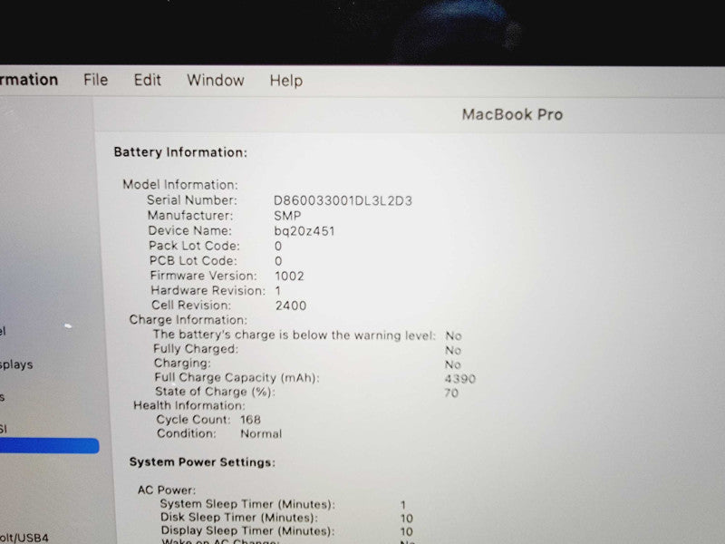 Apple Macbook Pro 2019 13\\" Core i5-8257U @ 1.4GHz 16GB DDR3 120GB SSD (