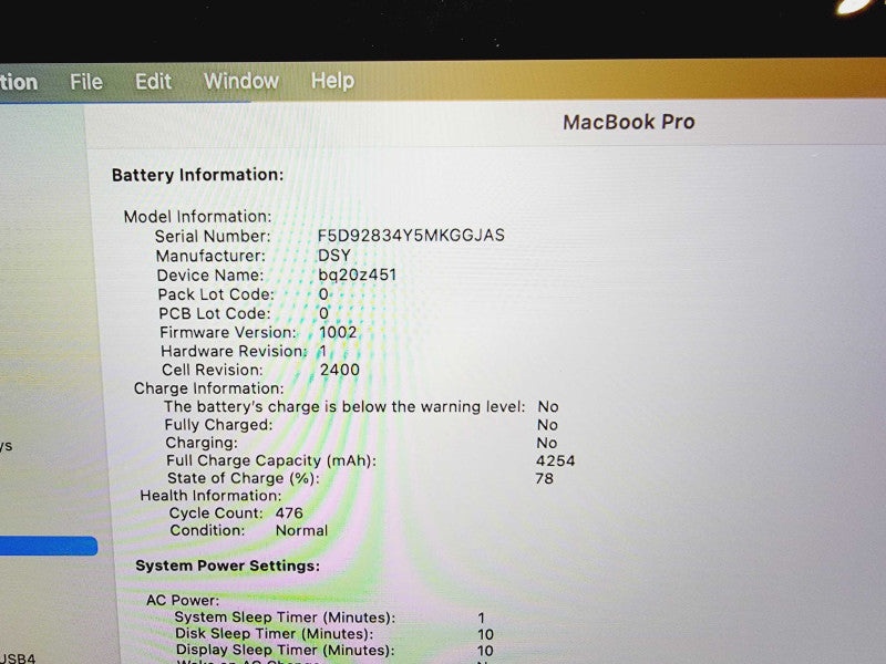 Apple Macbook Pro 2019 13\\" Core i5-8257U @ 1.7GHz 8GB DDR3 120GB SSD (