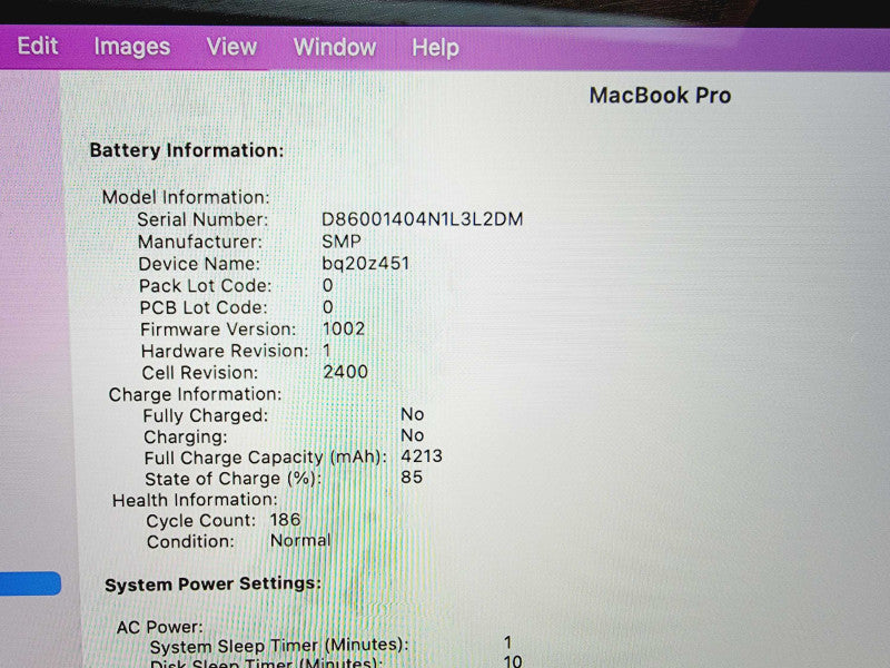 Apple Macbook Pro 2019 13\\" Core i5-8257U @ 1.4GHz 16GB DDR3 120GB SSD [Read] (