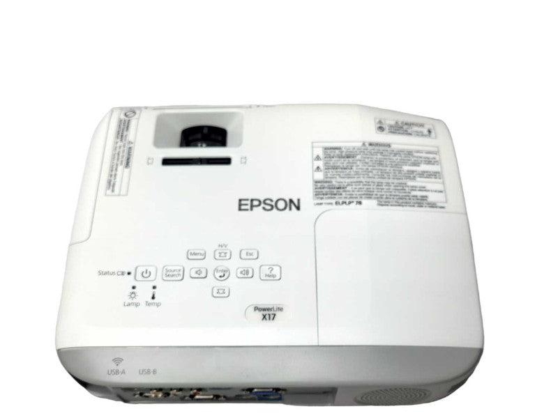 Open Box Epson PowerLite X17 H569A 2700 Lumens 3LCD Projector 0 Lamp hrs _