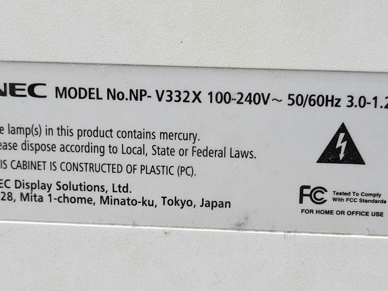 NEC V332X DLP Projector HDMI 3069 Lamp Hours, No Remote controller _