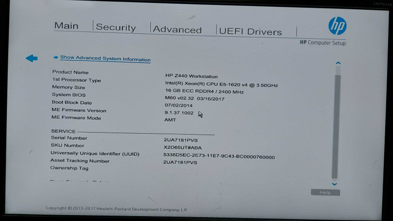 HP Z440 workstation Xeon E5-1620 V4 @ 3.50ghz / 16gb ram / READ #