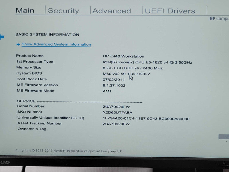 HP Z440 WorkStation Xeon E5-1620v4 3.5GHz 8GB DDR4 K620 GPU Q_