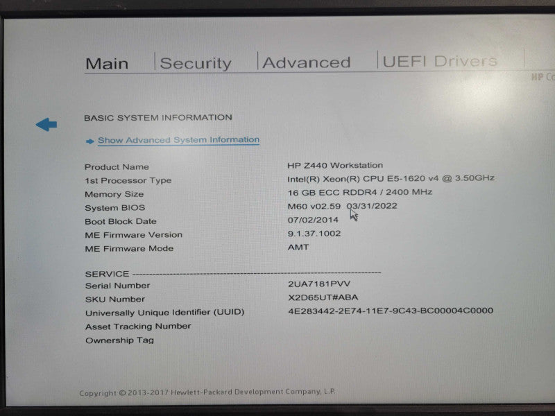 HP Z440 WorkStation Xeon E5-1620v4 3.5GHz 16GB DDR4 with GPU !