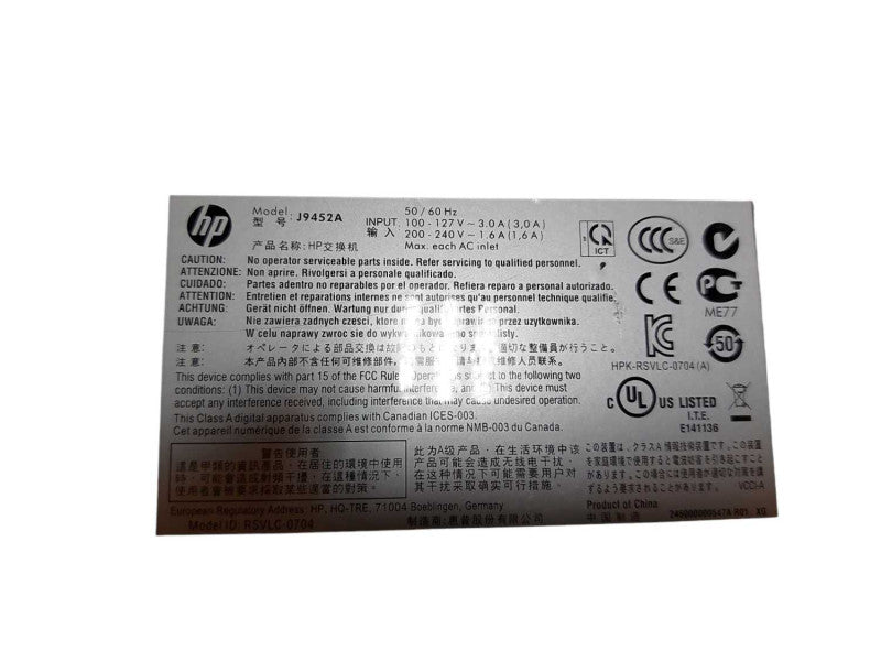 HP J9452A 6600-48G 4xG Switch - Factory Reset Q#