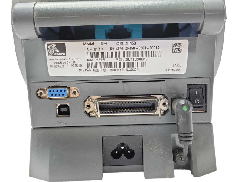 Zebra ZP450 Portable Direct Thermal Shipping Label Printer USB _