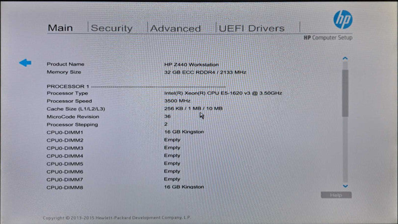 HP Z440 WorkStation Xeon E5-1620 v3 @ 3.50GHz 32GB DDR4 K620 GPU )