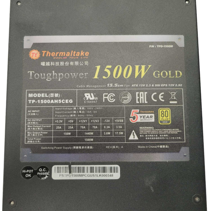 Thermaltake ToughPower 1500W GOLD Power Supply PSU  -