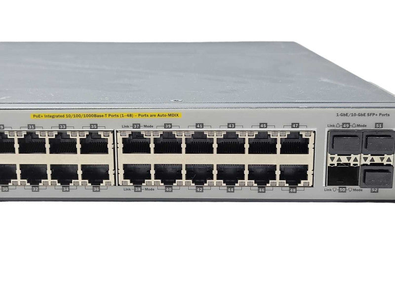 HP E3800 48G-4SFP+ 48 Port Gig Ethernet PoE+ Switch J9574A, 2x PSU _