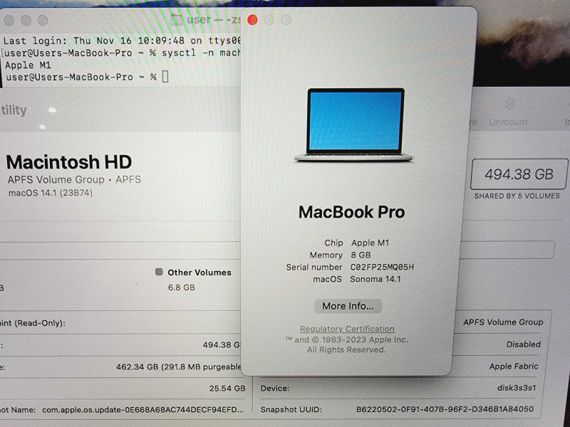 Apple Macbook Pro 2020 13\\" Chip M1 8GB Ram 500GB SSD (