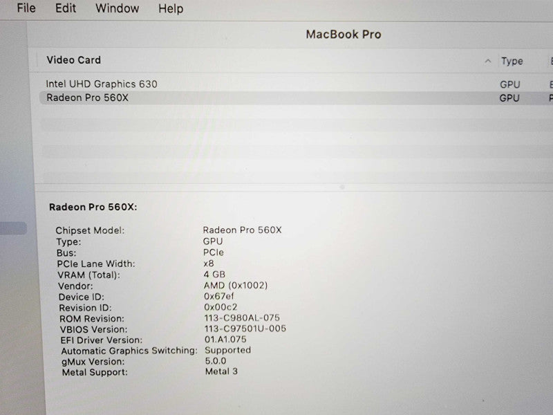 Apple Macbook Pro 2018 15\\" Core i9-8950HK @ 2.9GHz 32GB DDR4 1TB HDD Radeon P (