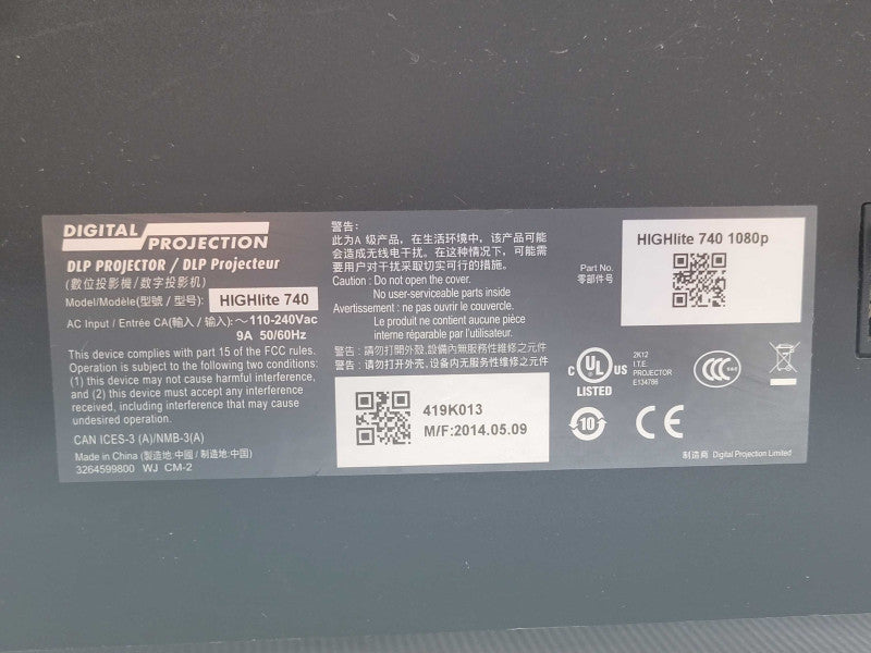 Digital Projector DLP Projector HIGHlite 740 1080P, READ _