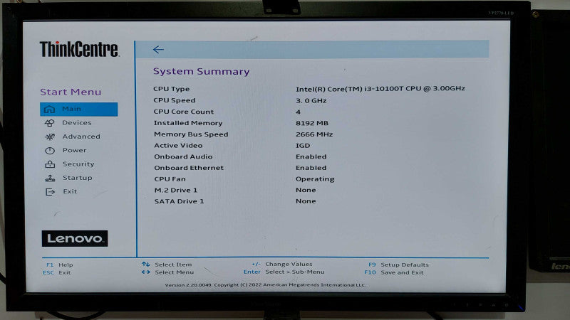 Lenovo 11DT m70Q USFF i3-10100T @ 3.00ghz / 8gb ram / READ #