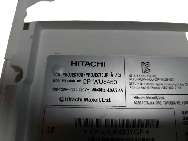 Hitachi LCD Projector CP-WU8450 - 896 hours - READ #