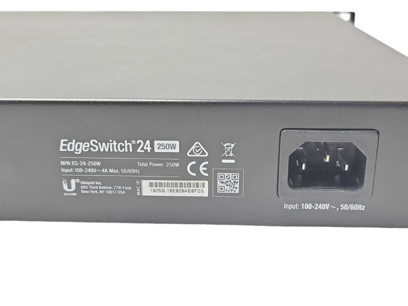 Ubiquiti EdgeSwitch ES-24-250W 24-Port Managed PoE Gigabit switch, READ _