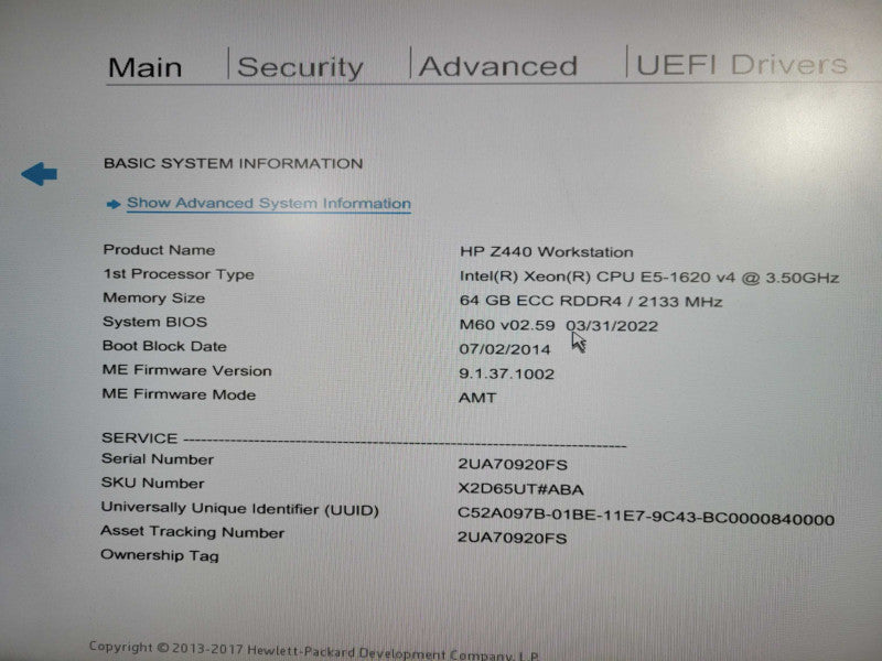 HP Z440 WorkStation Xeon E5-1620 v4 @ 3.50GHz 64GB DDR4 K620 GPU !