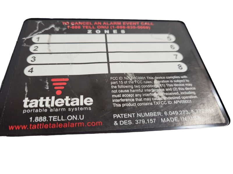 Tattletale Portable Alarm System For Parts &