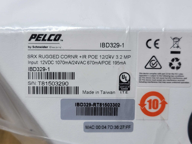 Pelco SRX IBD329-1 3.2MP Outdoor Network Corner Mount Camera Open-Box _