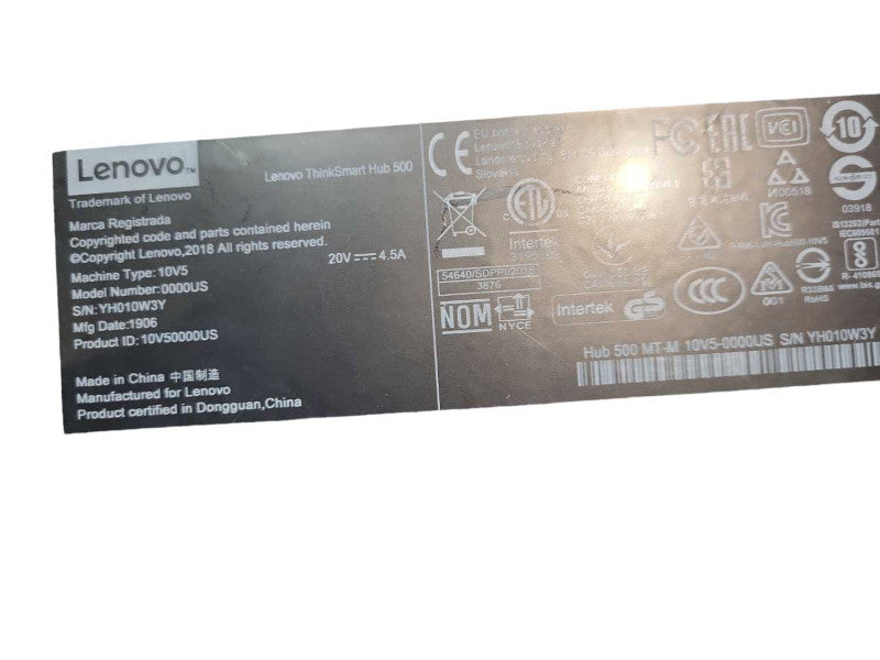 Lenovo ThinkSmart Hub 500 Meeting Room System i5-7500T 10V5-0000US With Power &
