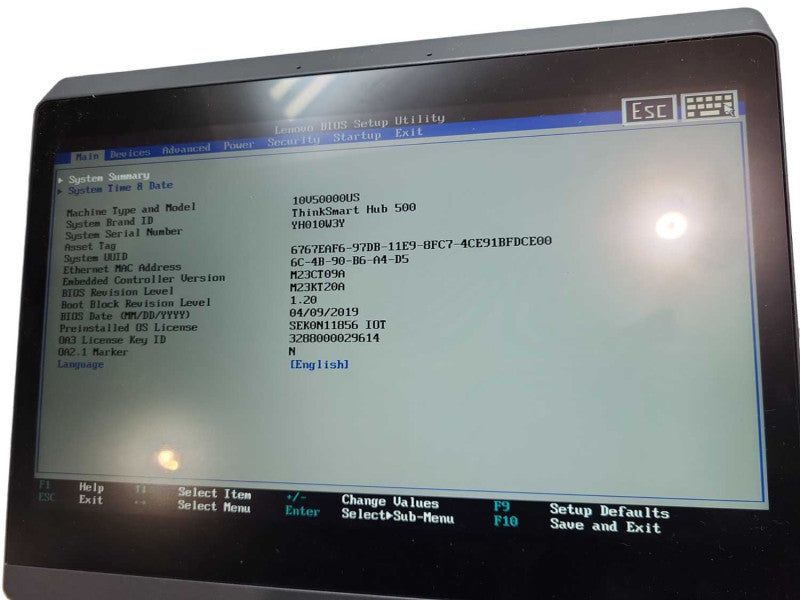 Lenovo ThinkSmart Hub 500 Meeting Room System i5-7500T 10V5-0000US With Power &