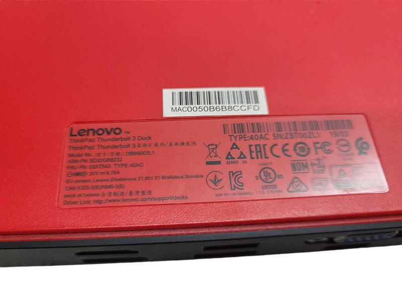Lenovo ThinkPad Thunderbolt 3 DBB9003L1 FRU PN: 03X7543 with 170W PSU &