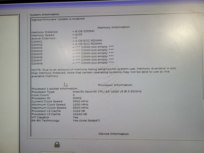 Dell Precision T5810 Xeon E5-1620 V3 @ 3.50ghz / 8gb ram / Quadro K620 !