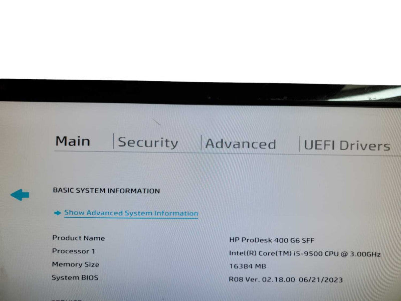 HP ProDesk 400 G6 SFF i5 - 9500 CPU @ 3.00GHz 16GB DDR4 Ram NO HDD
