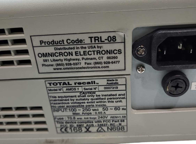 Omnicron TRL-08 Total Recall Voice Logger  Vintage Made in Australia &