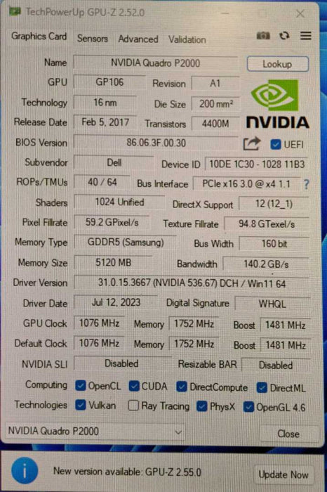 Nvidia Quadro P2000 | 5GB GDDR5 PCI-E Graphics Card  )