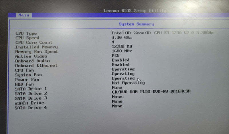 Lenovo ThinkStation E31 - Xeon E3-1230 v2  | 12GB RAM |  QUADRO K600 NO HDD !