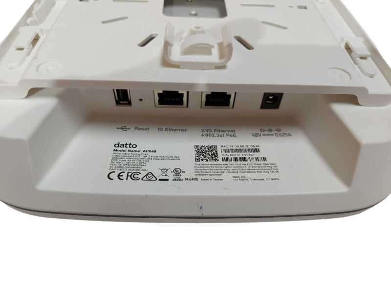Datto AP840 Wireless Access Point 2.5G 802.3AT Wifi 6 PoE - READ #