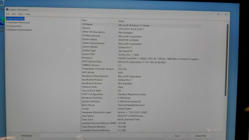 Microsoft Surface Pro 7 i7-1065G7 @ 1.30ghz / 16gb ram / 256gb SSD - READ #