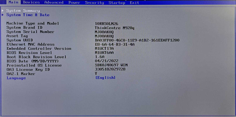 Lenovo M920q USFF i5-8500T @ 2.10GHz 16GB DDR4 256GB M.2 WiFi + Adapter )