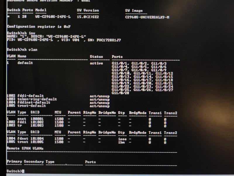 Cisco WS-C2960S-24PS-L 24 Port Gigabit 370W PoE+ Switch w/ Stack Q$