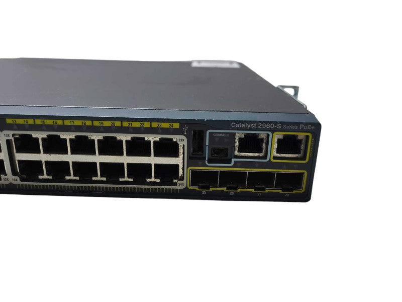 Cisco WS-C2960S-24PS-L 24 Port Gigabit 370W PoE+ Switch w/ Stack Q$