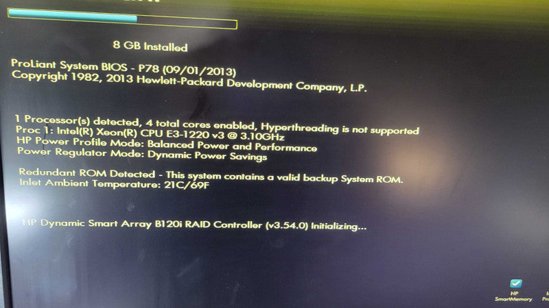 HP PL ML310e Gen8 v2 - Xeon E3-1220 v3 | 8GB RAM | B120i RAID %