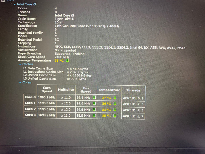 Lenovo ThinkPad T14 Gen 2 Intel i5-1135G7 @2.40GHz 16 GB RAM 256 GB NVMe SSD