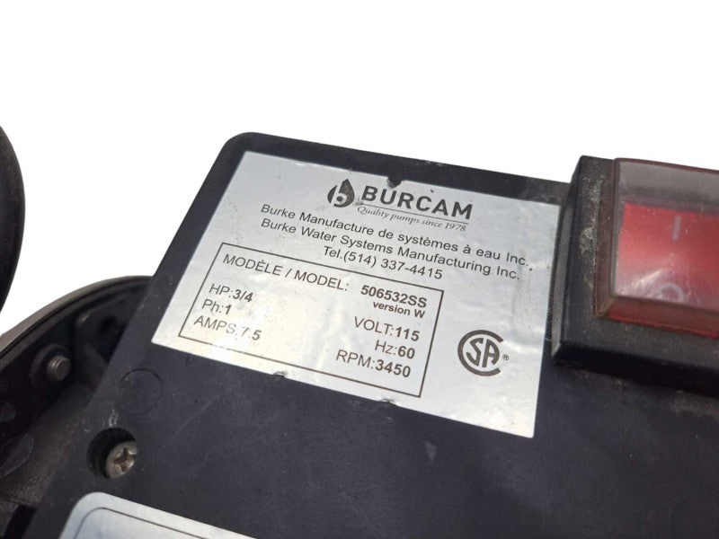 Bur-Cam 3/4HP Fluomac Sw Jet Pump Tankless | Model: 506532SS )