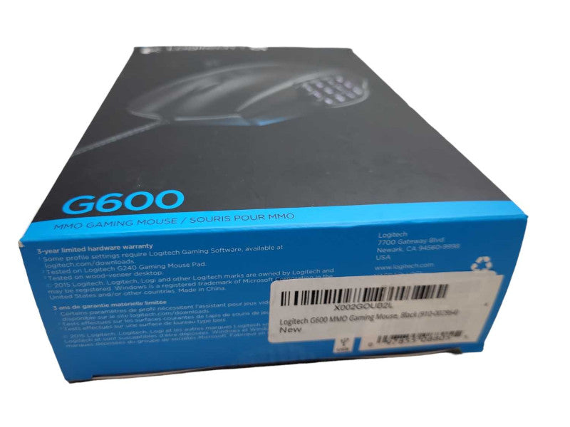 Logitech G600 MMO Wired Gaming Mouse RGB Backlit - Black &