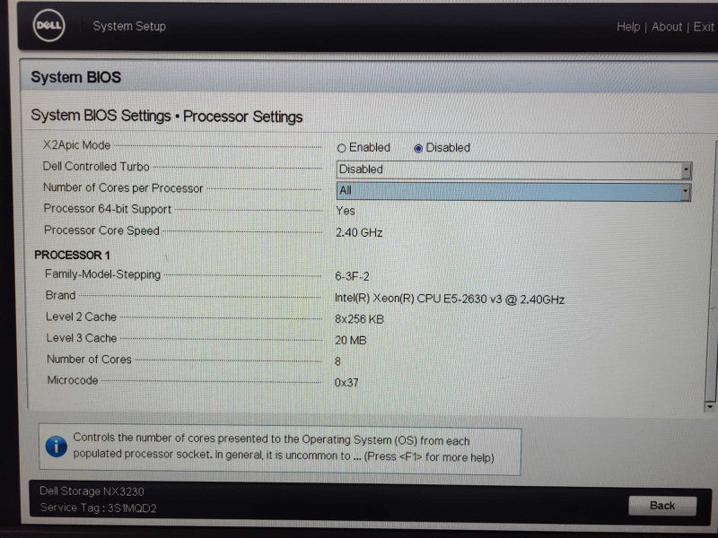 Dell Storage NX3230 Xeon E5-2630 v3 @ 2.40GHz 32GB DDR4 H730 Mini 2x 750W PSU $