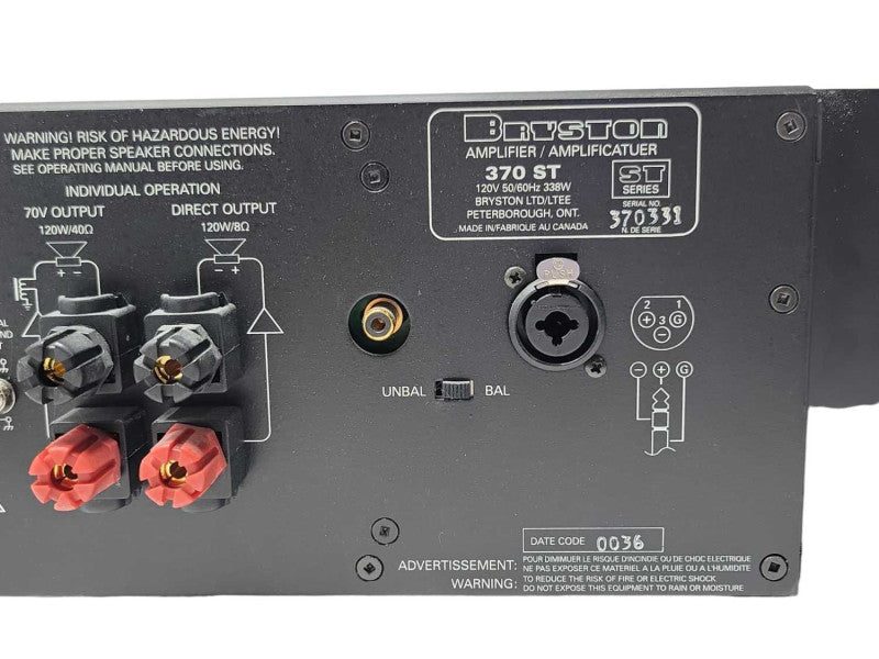 Bryston 370 ST power amplifier, READ _