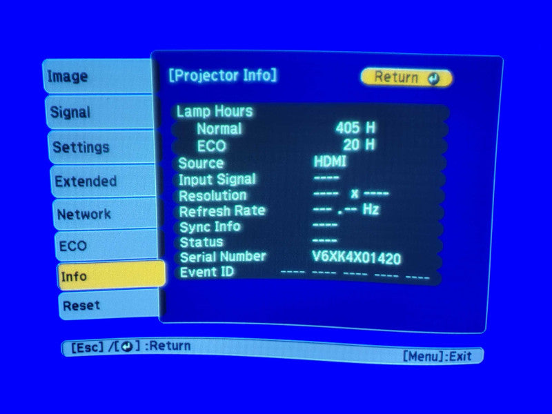 Epson EX7230 3LCD WXGA Projector H654A Low Lamp Hours with Remote Controller $