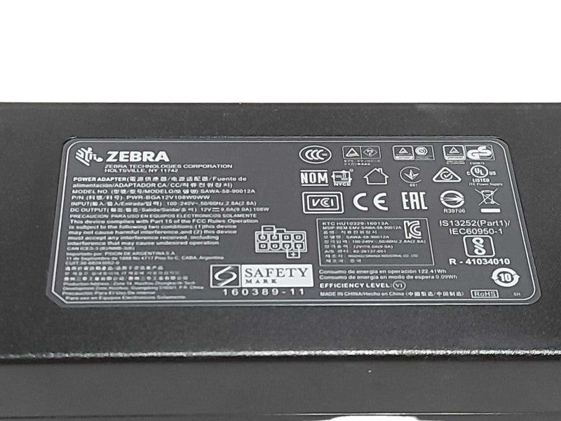 Zebra SAWA-58-90012A Power Adapter 12V 9A (108W) - READ\t #